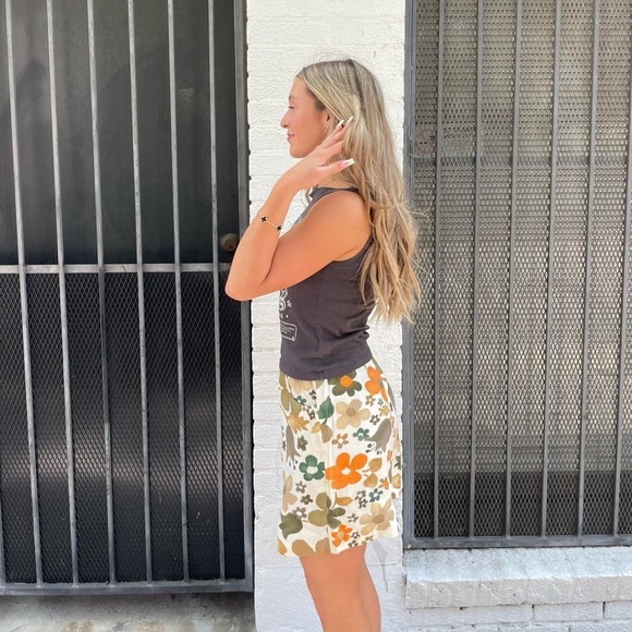 vintage y2k express floral mini skirt with pockets sz xs / made in USA - Picture 3 of 6